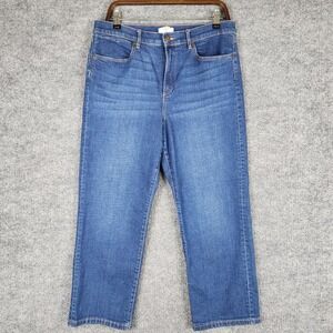 Loft Jeans Petite Straight Leg Medium Wash Blue Denim Womens Size 12/31P
